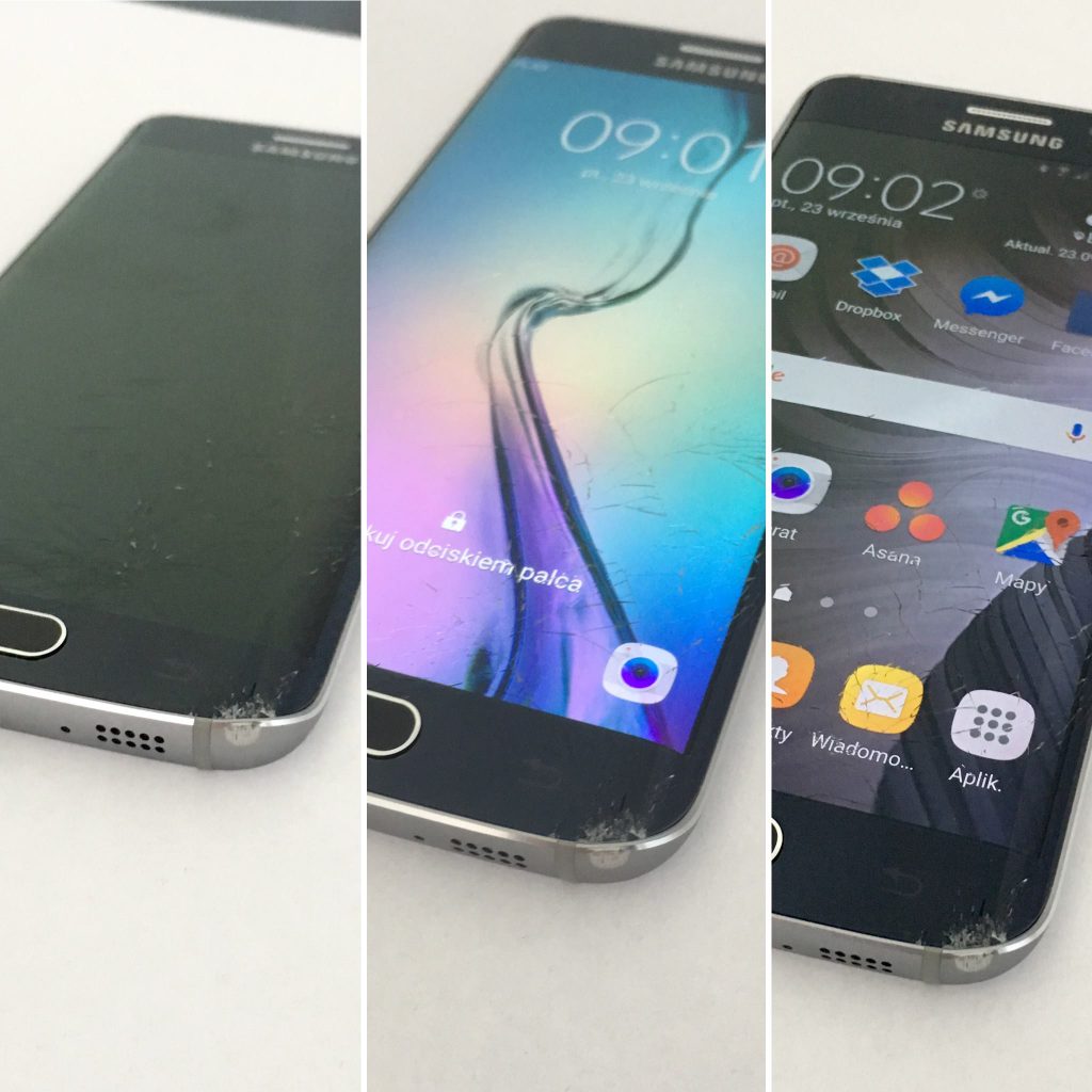 Rozbita szybka Samsungu Galaxy S^ edge oznacza wymianę wyświetlacza | Serwis telefonów Kraków to PrestigeGSM